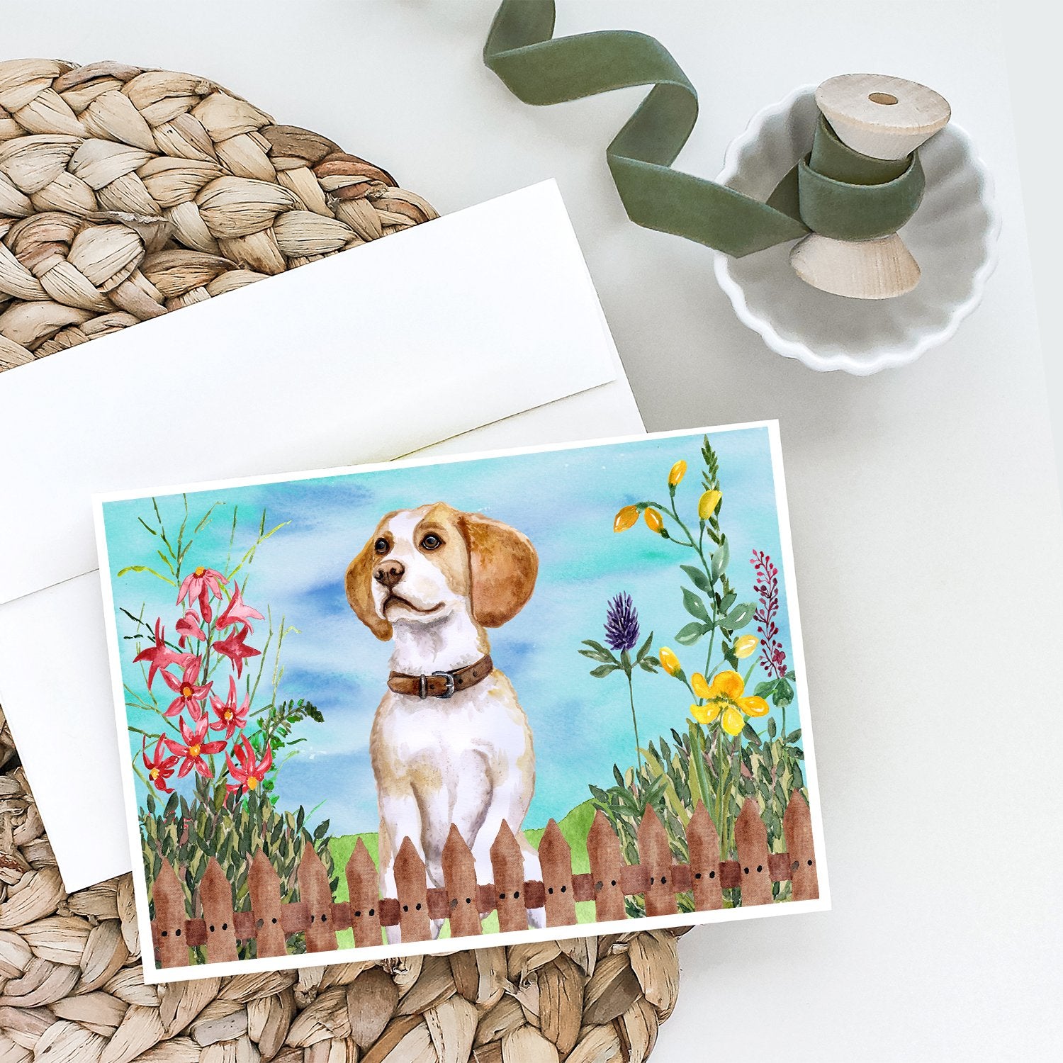 Beagle Spring Greeting Cards and Envelopes Pack of 8 - the-store.com