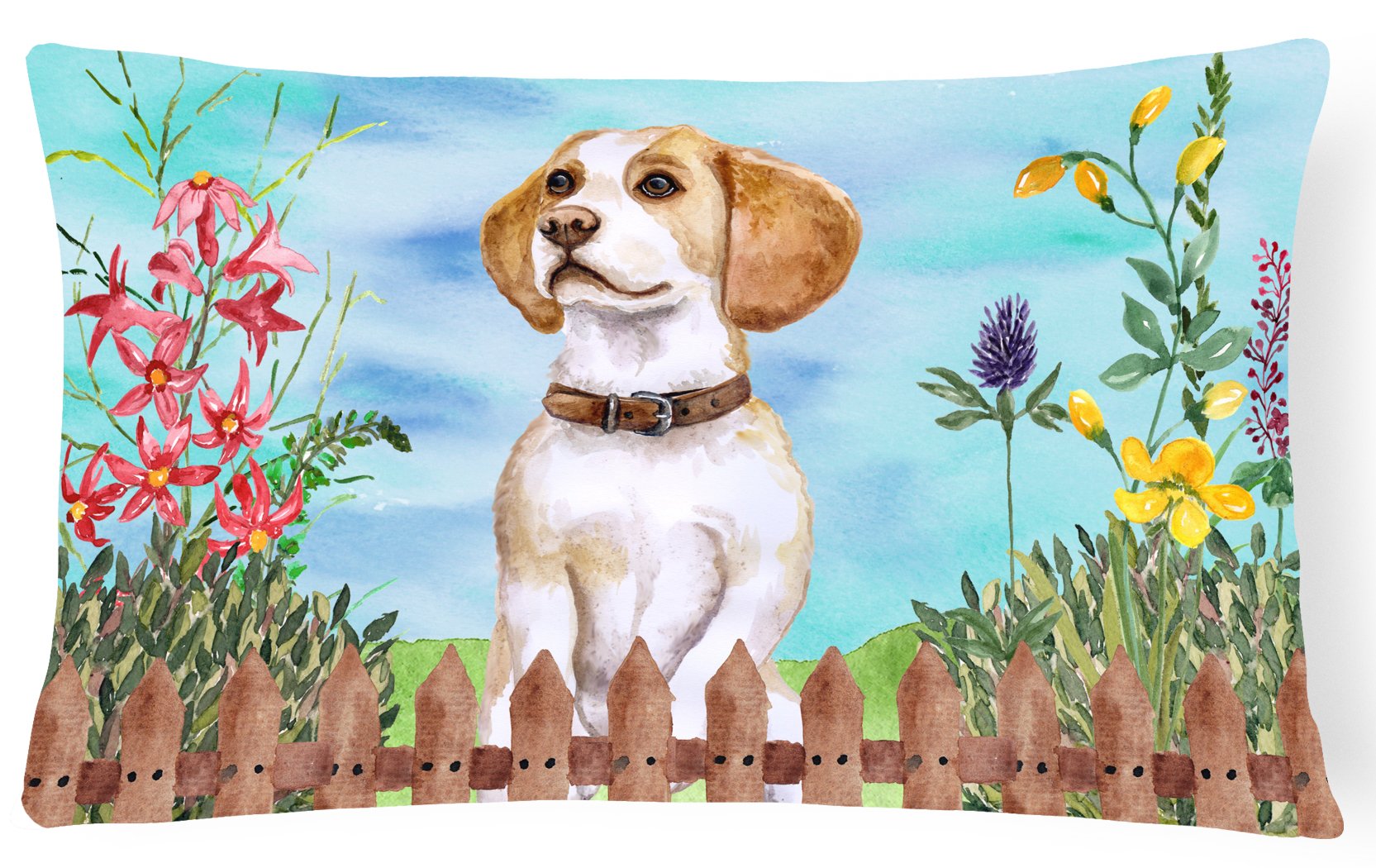 Beagle Spring Canvas Fabric Decorative Pillow CK1248PW1216 by Caroline's Treasures
