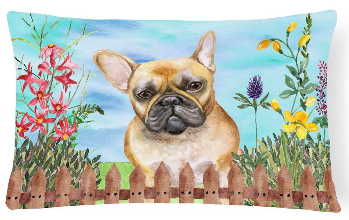 French Bulldog Spring Canvas Fabric Decorative Pillow CK1250PW1216 by Caroline&#39;s Treasures