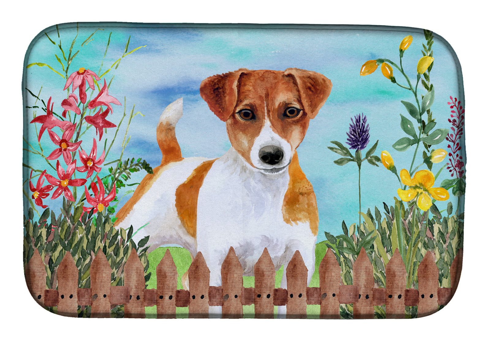 Jack Russell Terrier Spring Dish Drying Mat CK1251DDM  the-store.com.