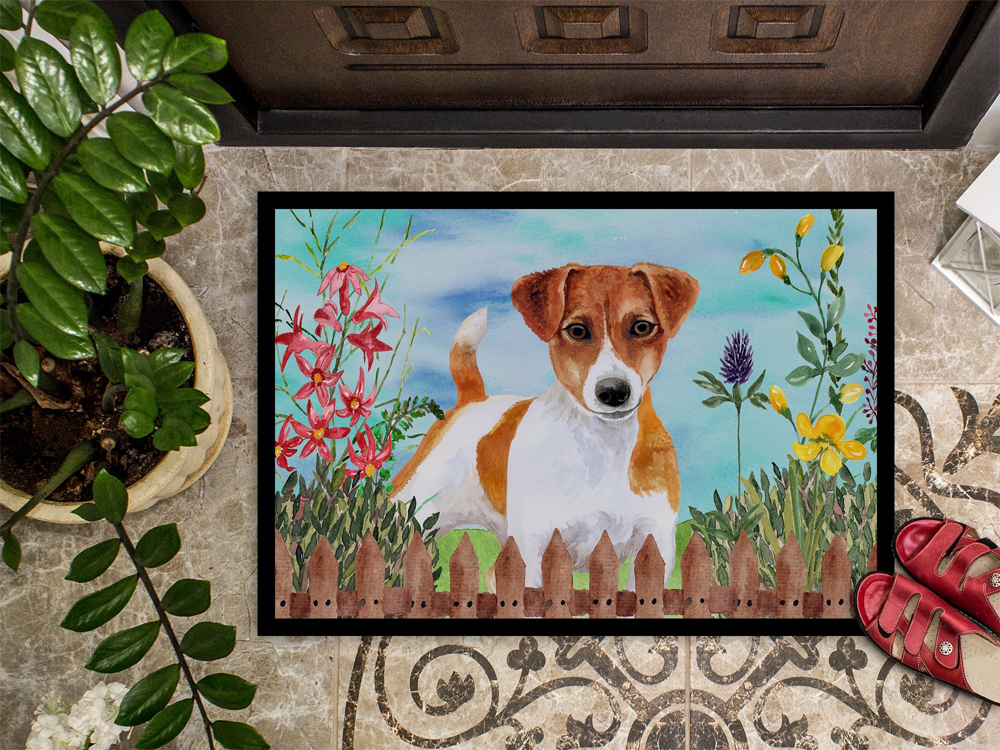 Jack Russell Terrier Spring Indoor or Outdoor Mat 18x27 CK1251MAT - the-store.com