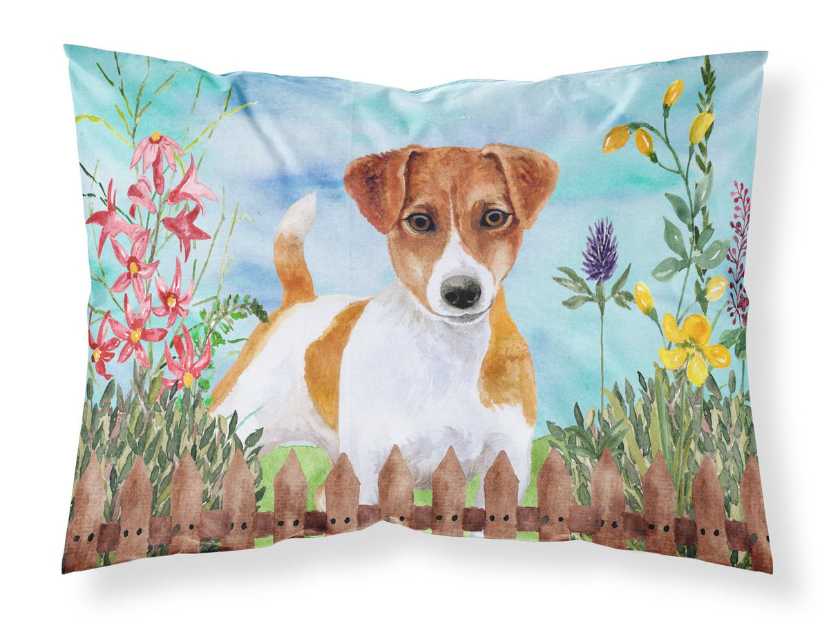 Jack Russell Terrier Spring Fabric Standard Pillowcase CK1251PILLOWCASE by Caroline&#39;s Treasures