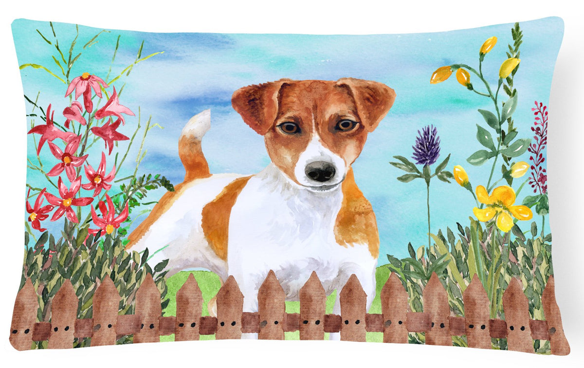 Jack Russell Terrier Spring Canvas Fabric Decorative Pillow CK1251PW1216 by Caroline&#39;s Treasures