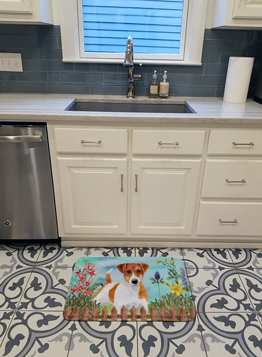 Jack Russell Terrier Spring Machine Washable Memory Foam Mat CK1251RUG - the-store.com