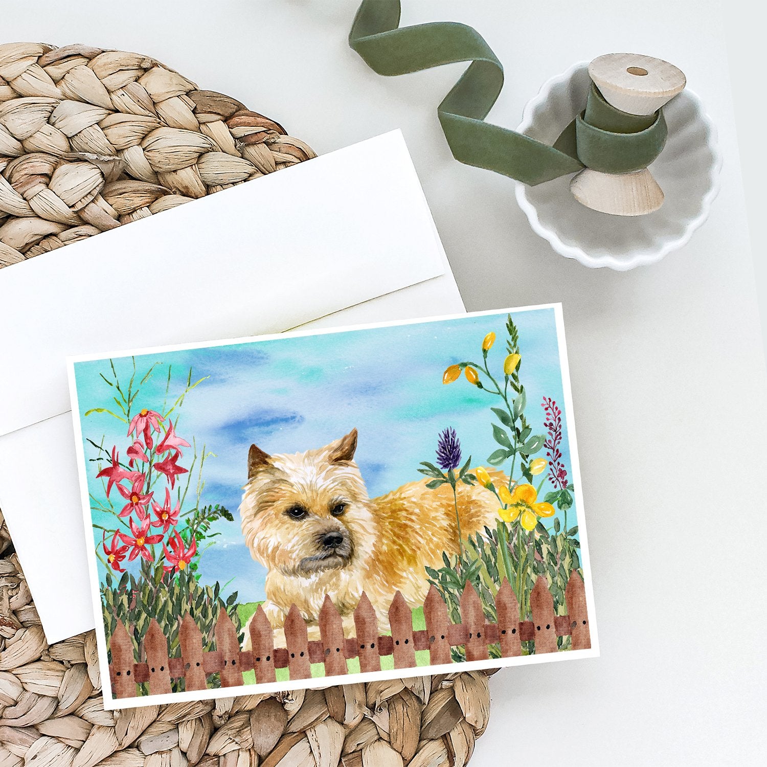 Cairn Terrier Spring Greeting Cards and Envelopes Pack of 8 - the-store.com