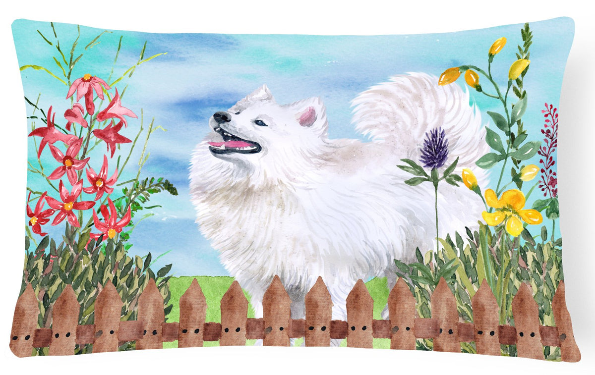Samoyed Spring Canvas Fabric Decorative Pillow CK1253PW1216 by Caroline&#39;s Treasures