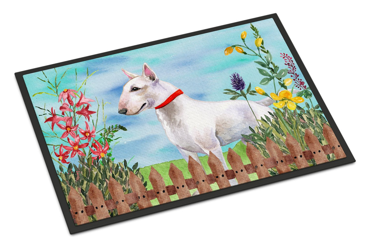 Bull Terrier Spring Indoor or Outdoor Mat 24x36 CK1255JMAT by Caroline&#39;s Treasures