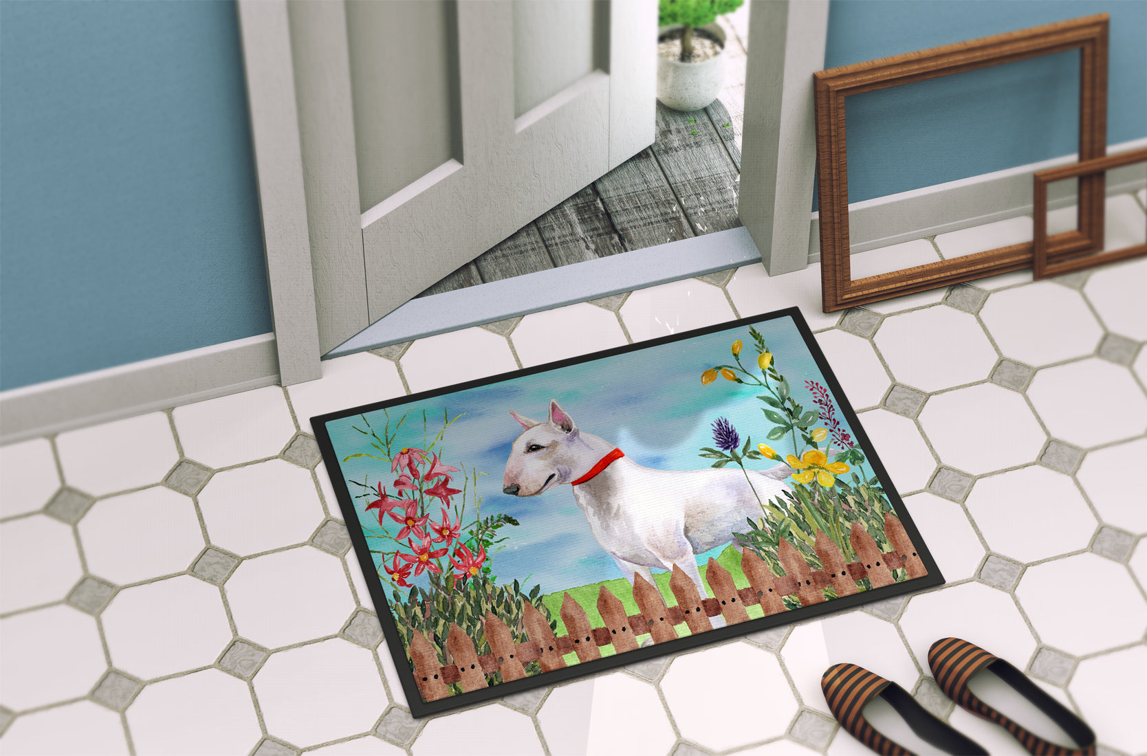 Bull Terrier Spring Indoor or Outdoor Mat 18x27 CK1255MAT - the-store.com
