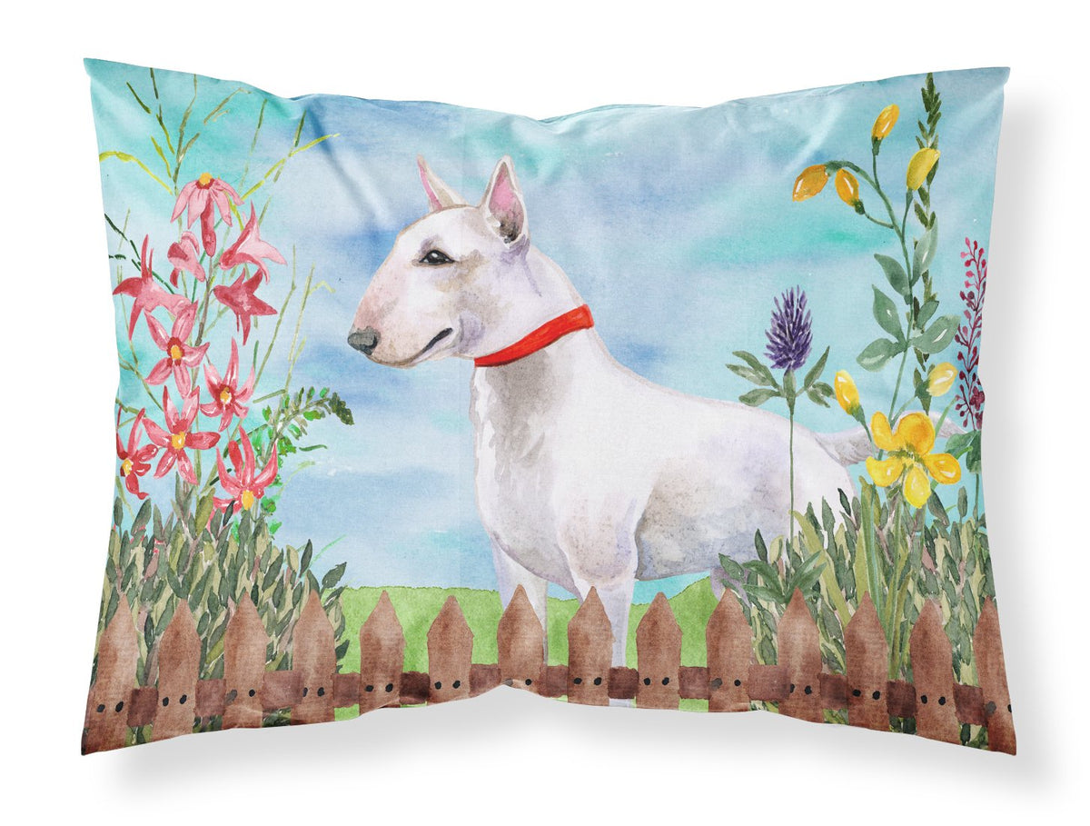 Bull Terrier Spring Fabric Standard Pillowcase CK1255PILLOWCASE by Caroline&#39;s Treasures