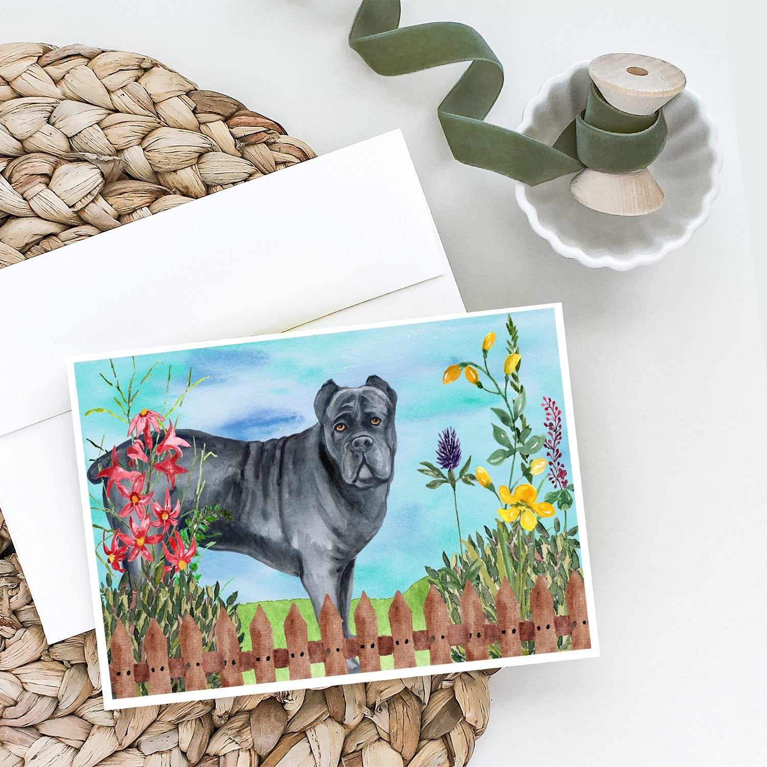 Buy this Cane Corso Spring Greeting Cards and Envelopes Pack of 8