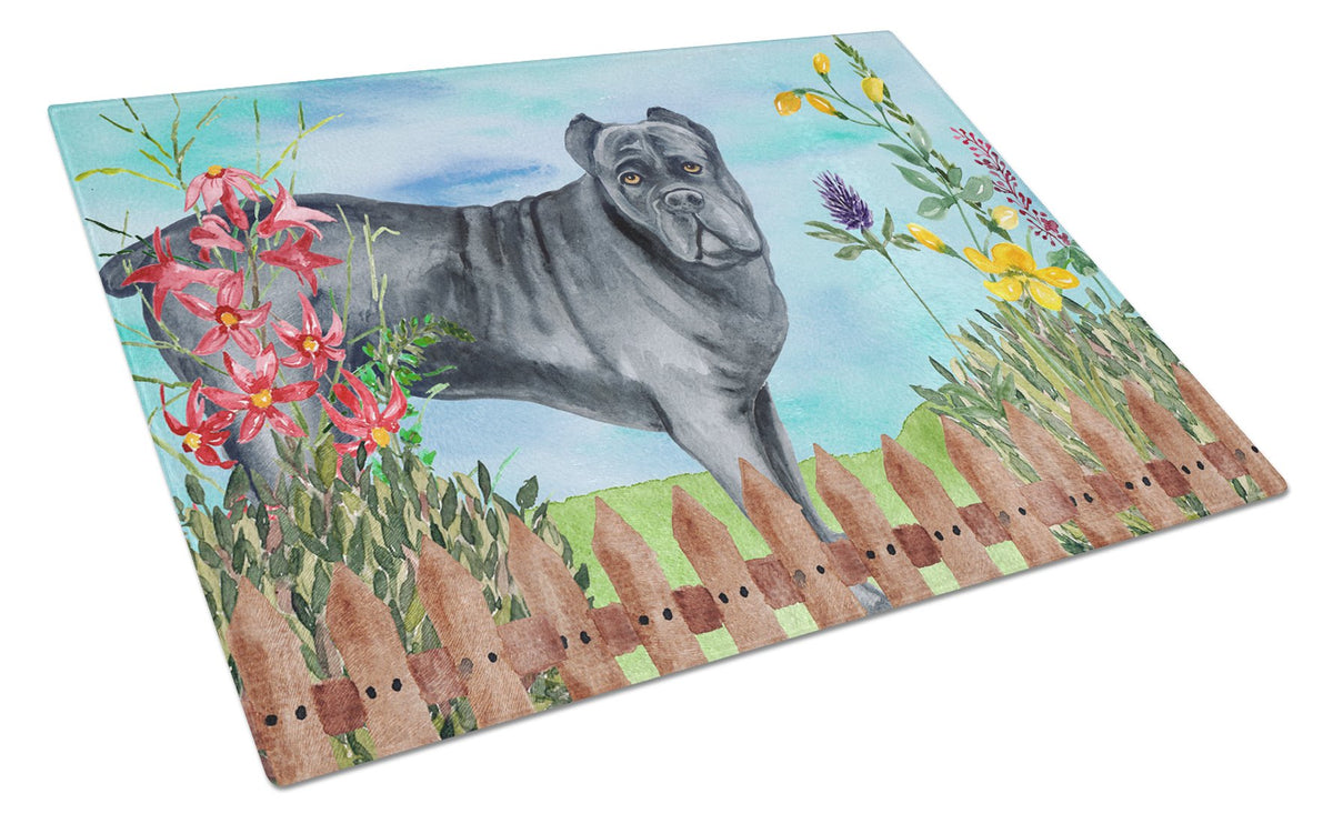 Cane Corso Spring Glass Cutting Board Large CK1256LCB by Caroline&#39;s Treasures
