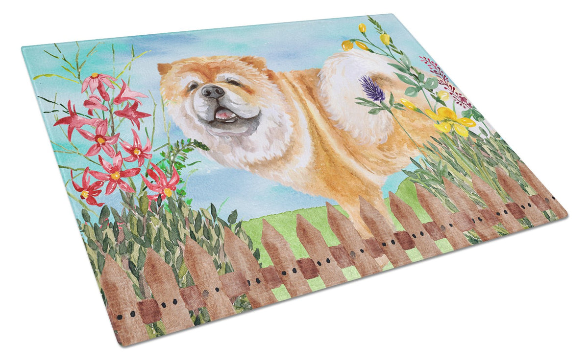 Cane Corso Spring Glass Cutting Board Large CK1257LCB by Caroline&#39;s Treasures