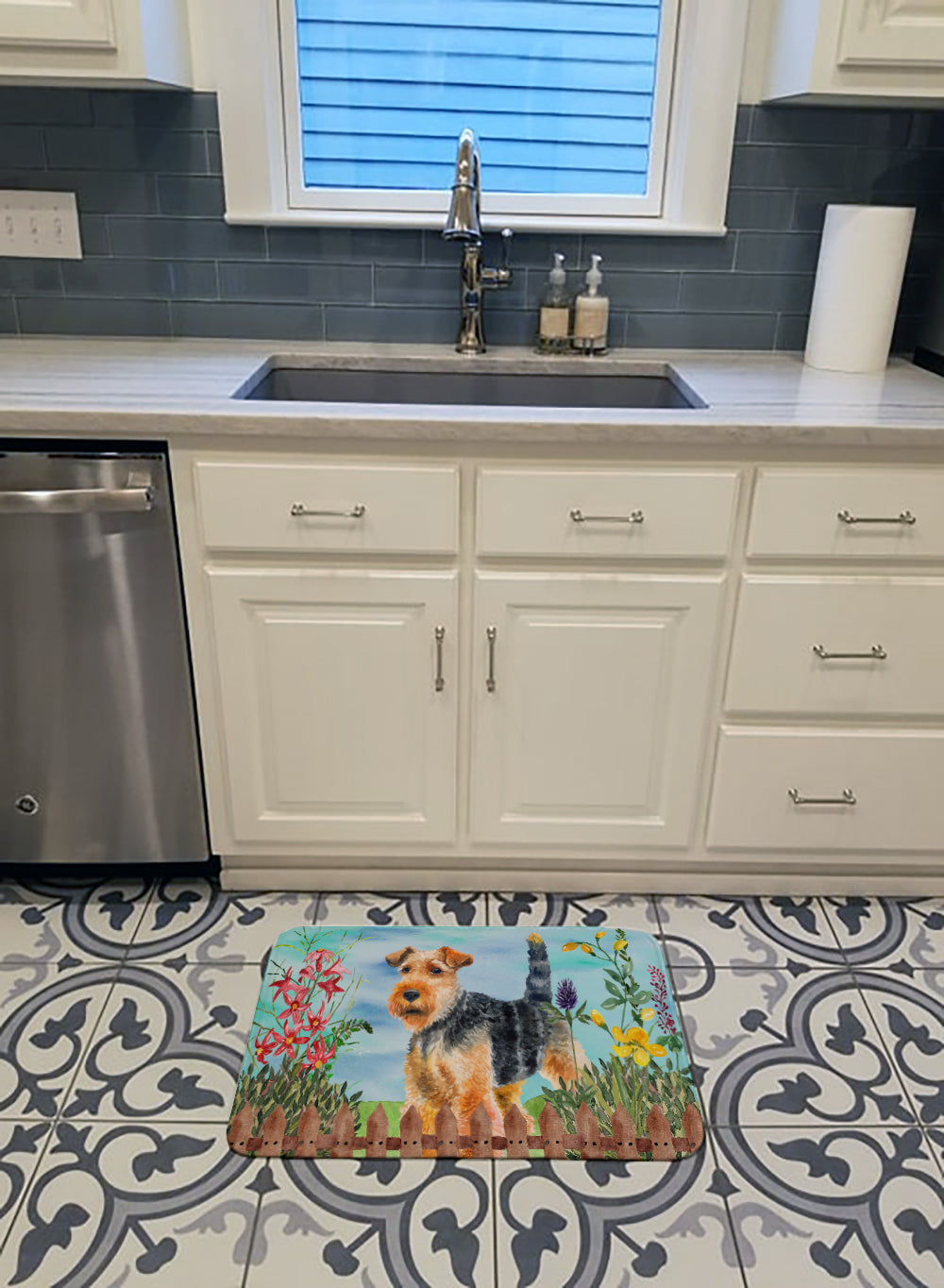 Welsh Terrier Spring Machine Washable Memory Foam Mat CK1262RUG - the-store.com