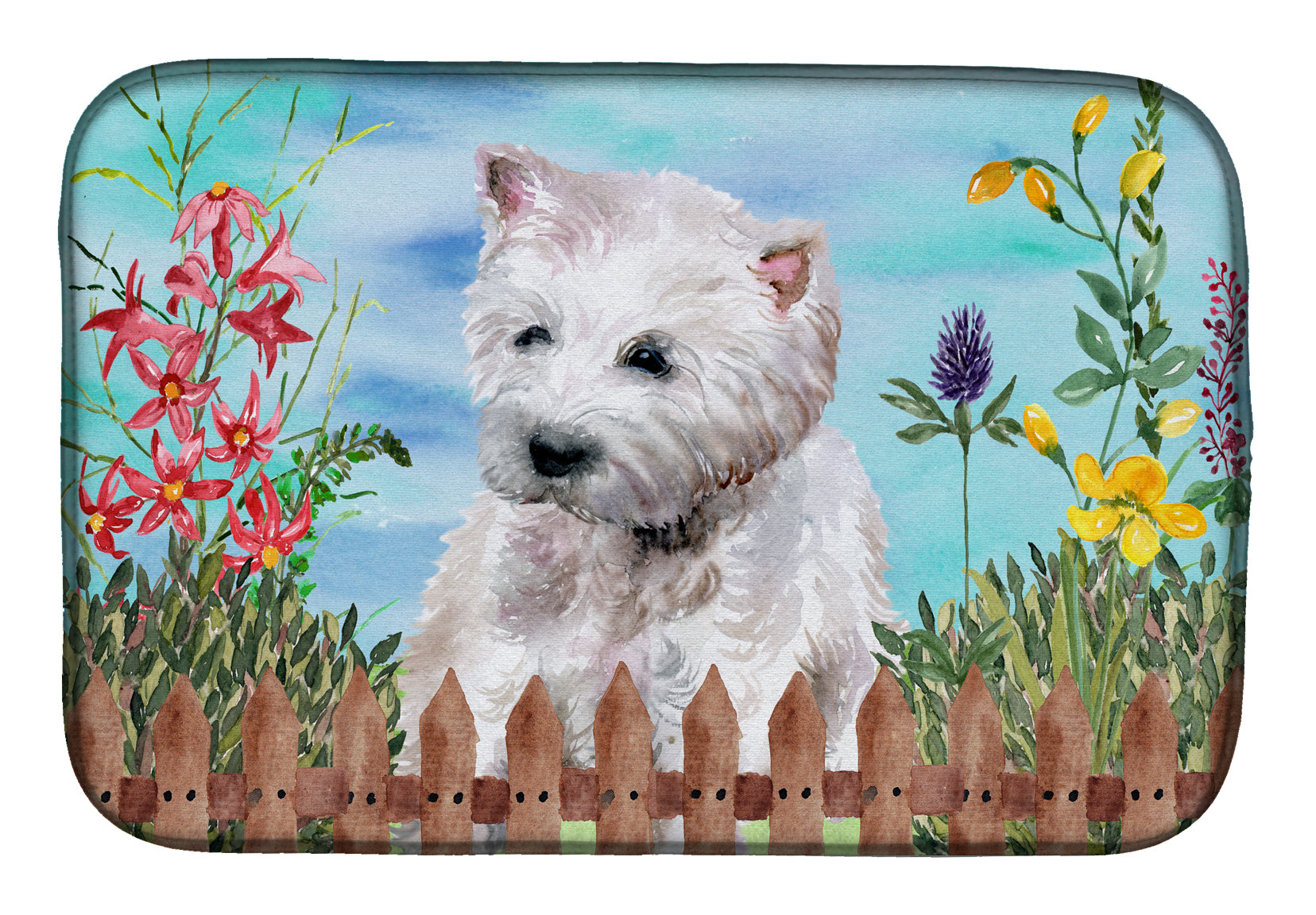 Westie Spring Dish Drying Mat CK1263DDM  the-store.com.