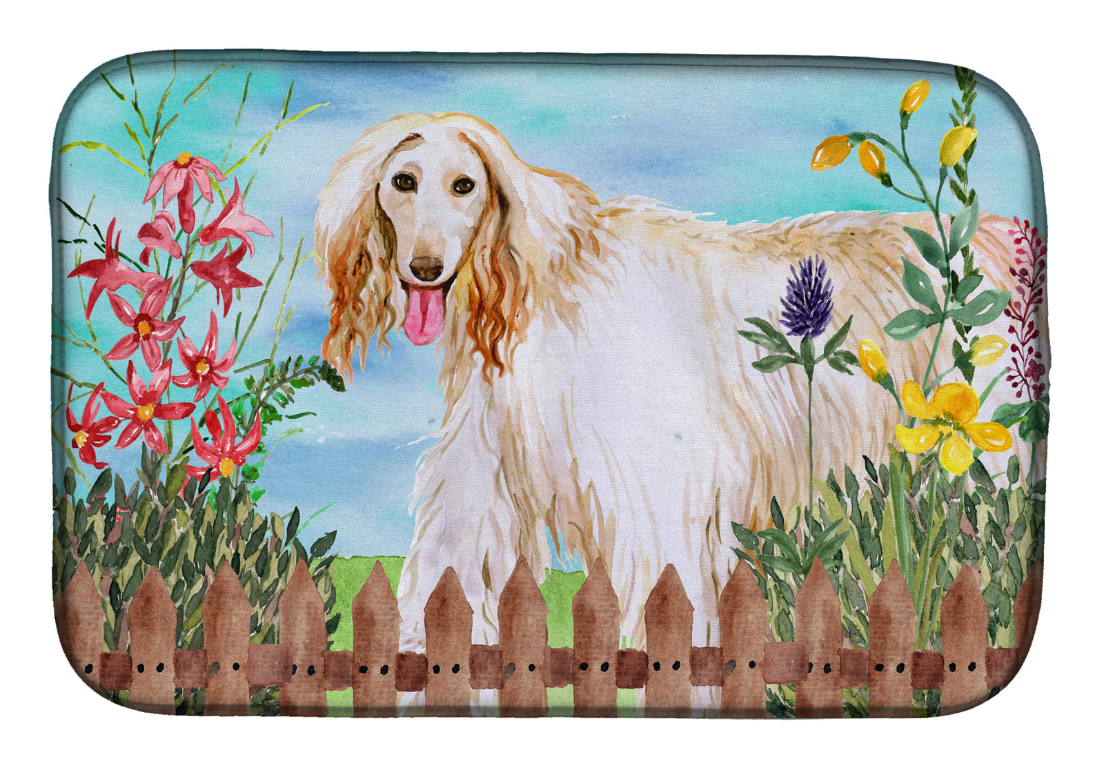 Afghan Hound Spring Dish Drying Mat CK1264DDM  the-store.com.
