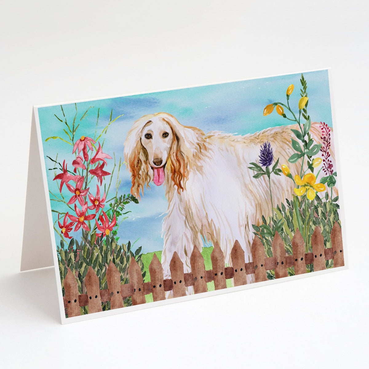 Buy this Afghan Hound Spring Greeting Cards and Envelopes Pack of 8