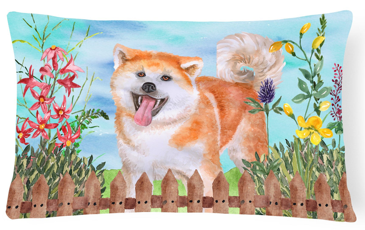 Akita Spring Canvas Fabric Decorative Pillow CK1265PW1216 by Caroline&#39;s Treasures