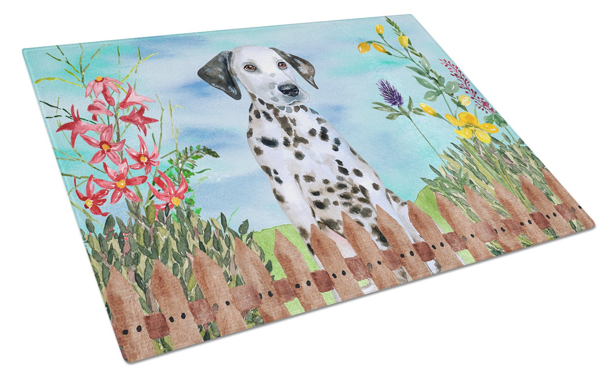 Dalmatian Puppy Spring Glass Cutting Board Large CK1270LCB by Caroline&#39;s Treasures