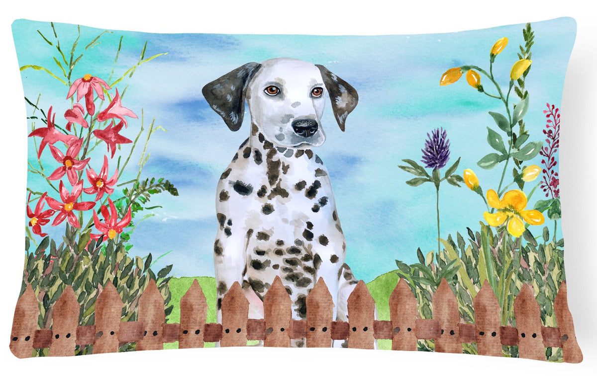 Dalmatian Puppy Spring Canvas Fabric Decorative Pillow CK1270PW1216 by Caroline&#39;s Treasures