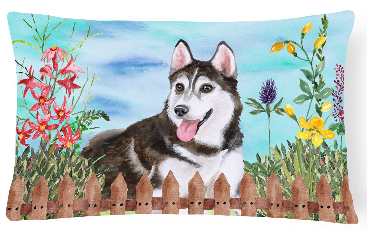 Siberian Husky #2 Spring Canvas Fabric Decorative Pillow CK1274PW1216 by Caroline&#39;s Treasures