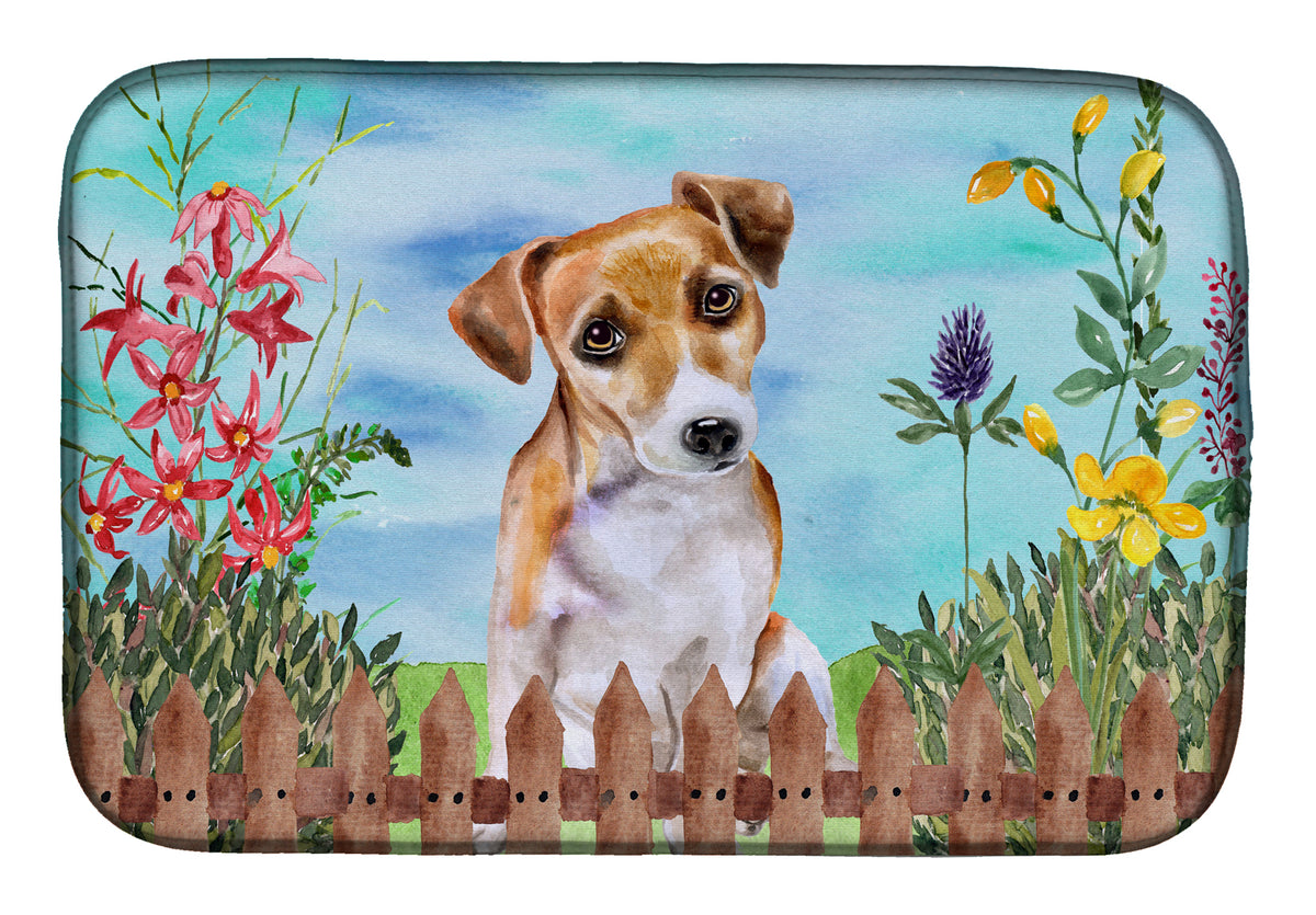Jack Russell Terrier #2 Spring Dish Drying Mat CK1275DDM  the-store.com.