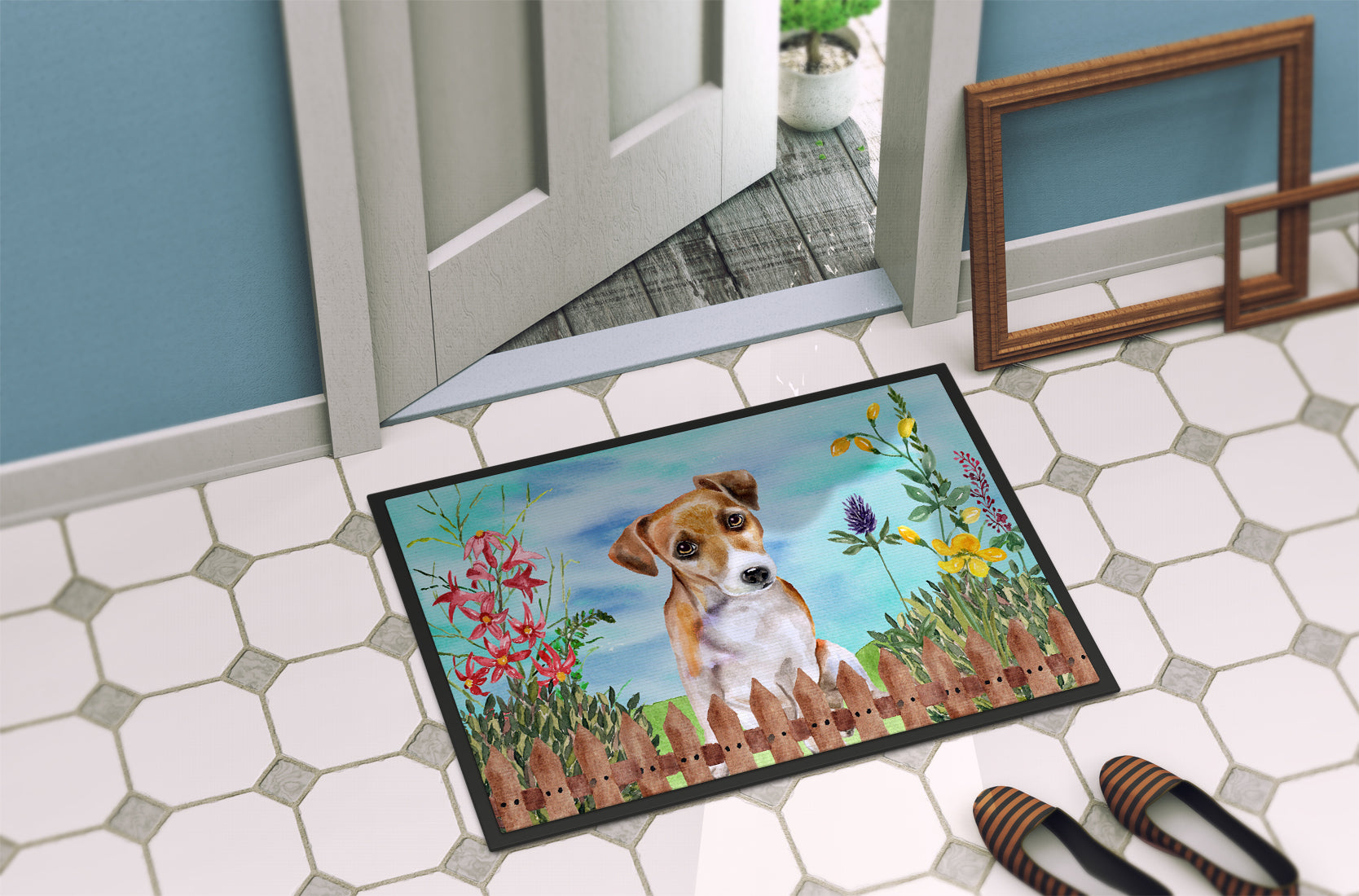 Jack Russell Terrier #2 Spring Indoor or Outdoor Mat 18x27 CK1275MAT - the-store.com