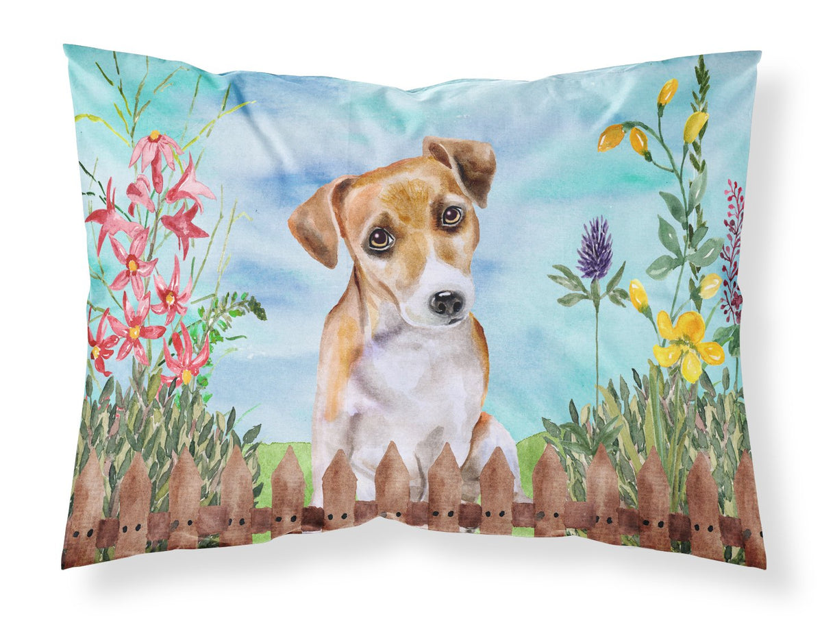 Jack Russell Terrier #2 Spring Fabric Standard Pillowcase CK1275PILLOWCASE by Caroline&#39;s Treasures