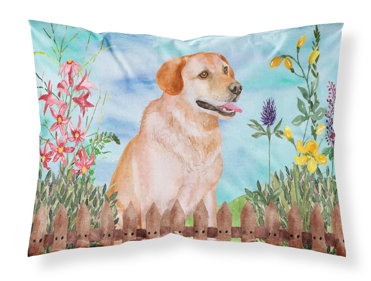 Labrador Retriever Spring Fabric Standard Pillowcase CK1276PILLOWCASE by Caroline's Treasures