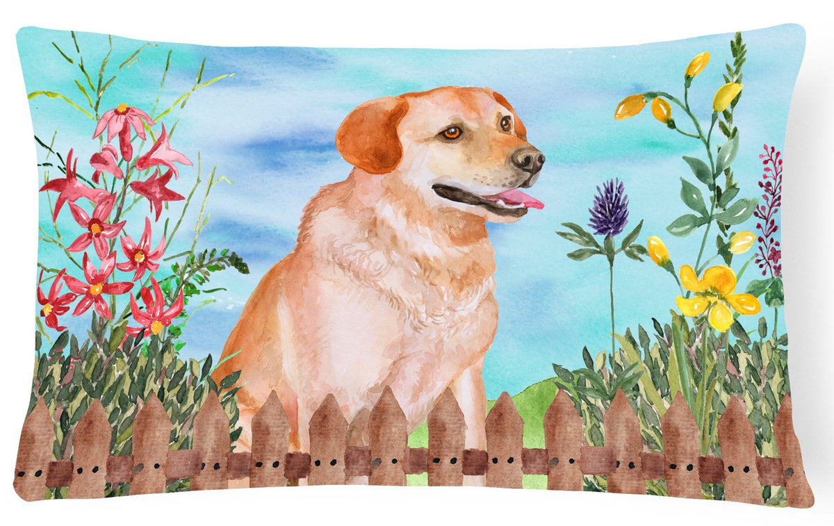 Labrador Retriever Spring Canvas Fabric Decorative Pillow CK1276PW1216 by Caroline&#39;s Treasures