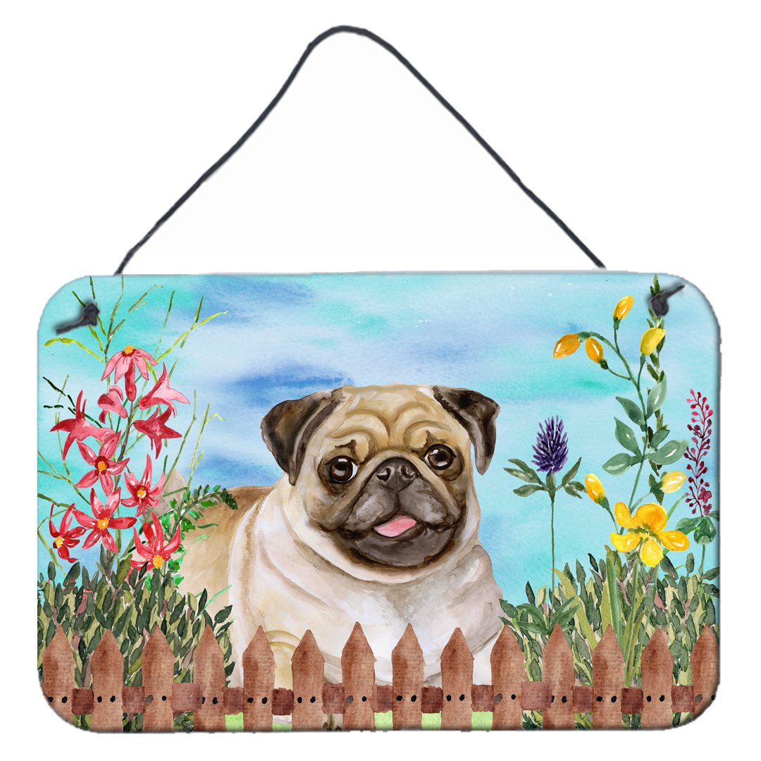 Fawn Pug Spring Wall or Door Hanging Prints CK1280DS812 by Caroline&#39;s Treasures