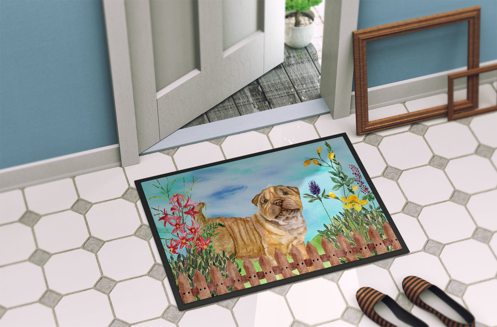 Shar Pei Puppy Spring Indoor or Outdoor Mat 24x36 CK1281JMAT by Caroline's Treasures