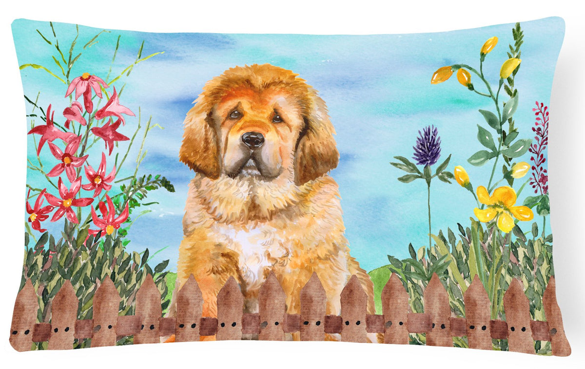 Tibetan Mastiff Spring Canvas Fabric Decorative Pillow CK1283PW1216 by Caroline&#39;s Treasures