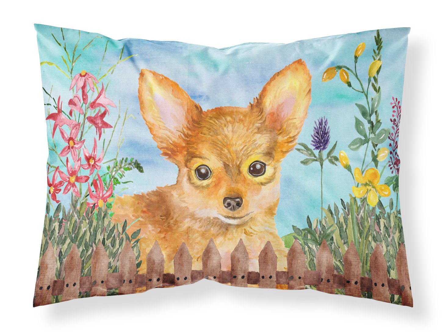 Toy Terrier Spring Fabric Standard Pillowcase CK1284PILLOWCASE by Caroline's Treasures