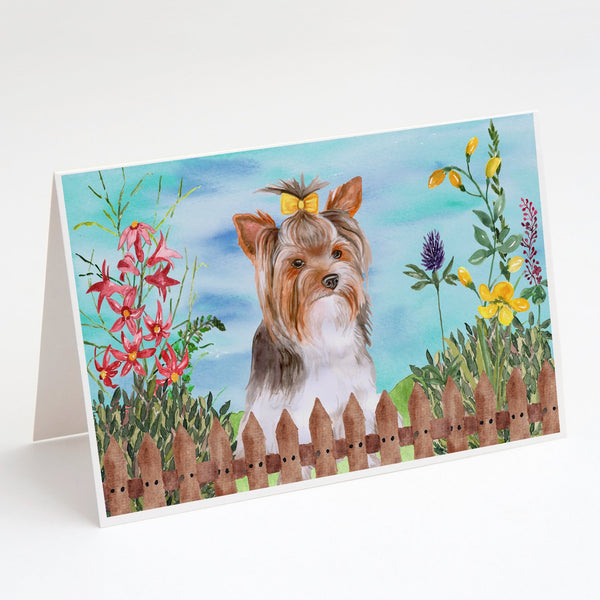 Buy this Yorkshire Terrier #2 Spring Greeting Cards and Envelopes Pack of 8