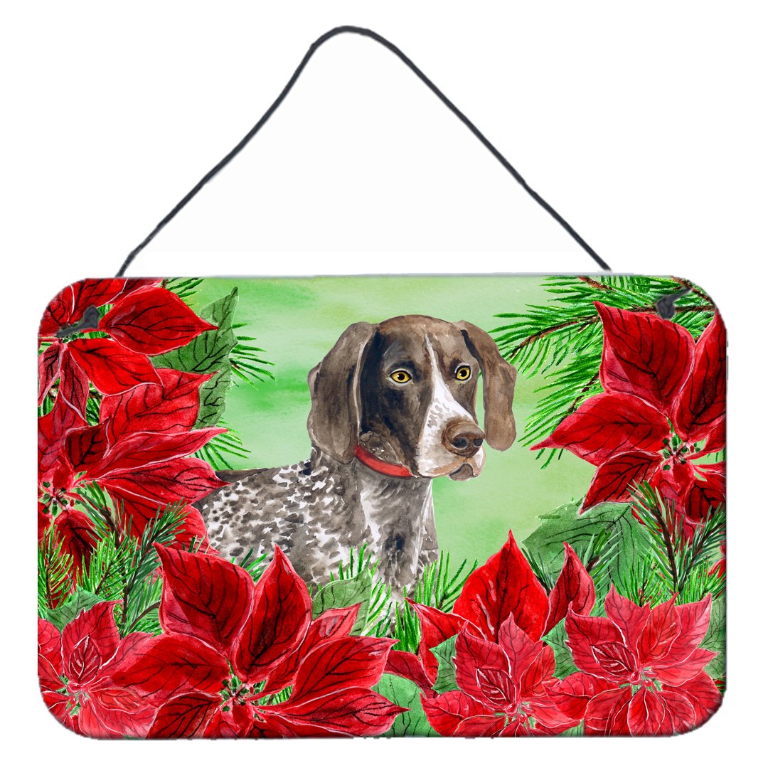 German Shorthaired Pointer Poinsettas Wall or Door Hanging Prints CK1290DS812 by Caroline&#39;s Treasures