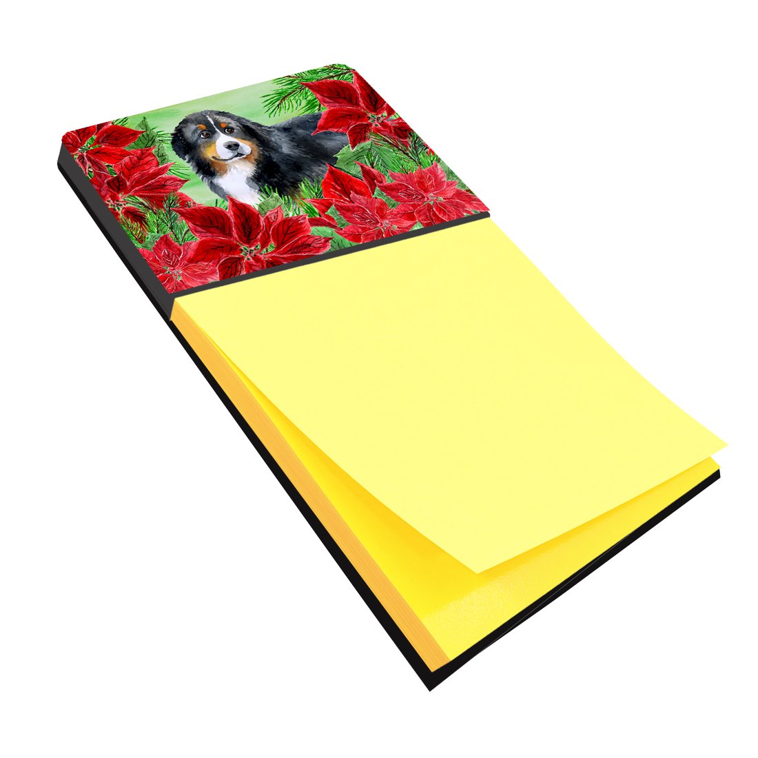 Bernese Mountain Dog Poinsettas Sticky Note Holder CK1294SN by Caroline&#39;s Treasures
