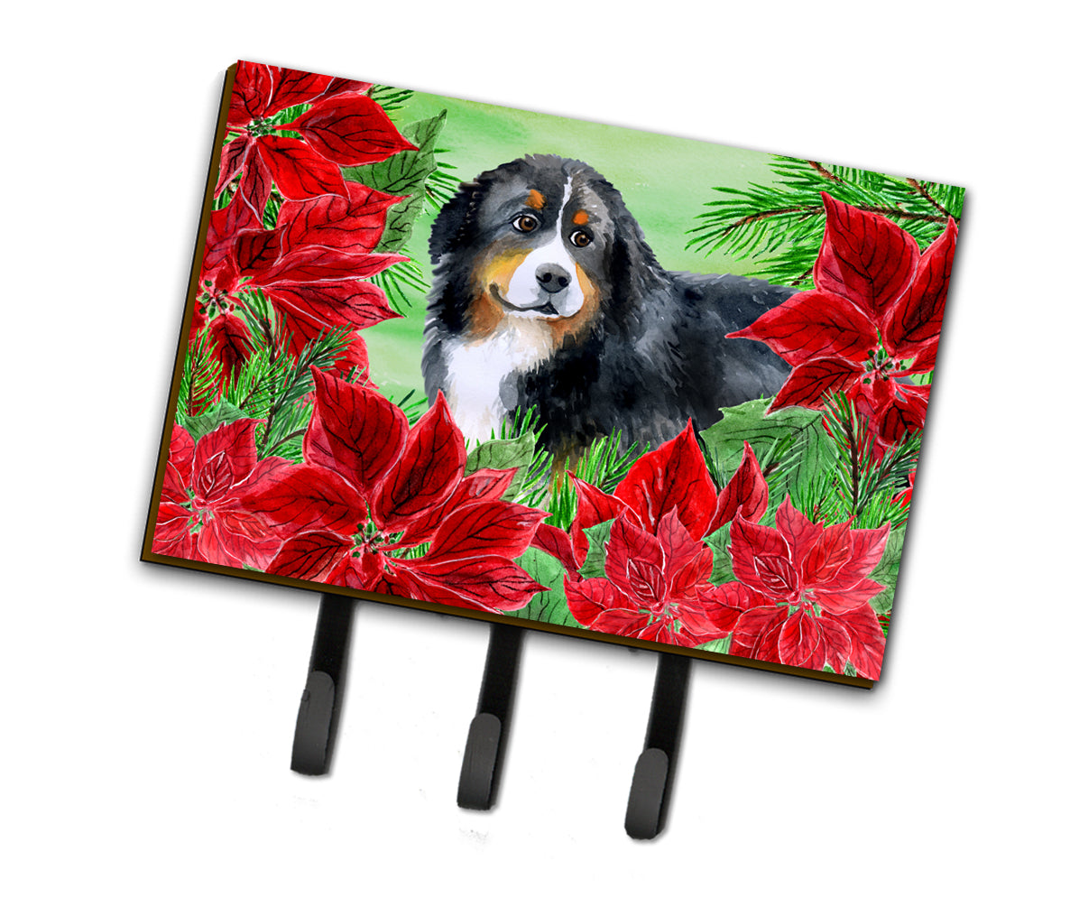 Bernese Mountain Dog Poinsettas Leash or Key Holder CK1294TH68  the-store.com.