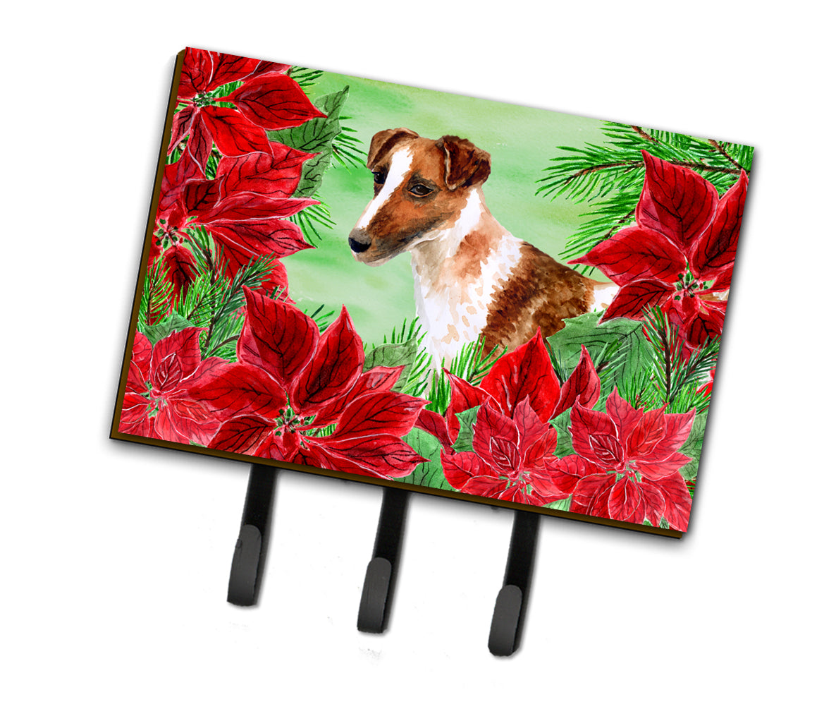 Smooth Fox Terrier Poinsettas Leash or Key Holder CK1296TH68  the-store.com.