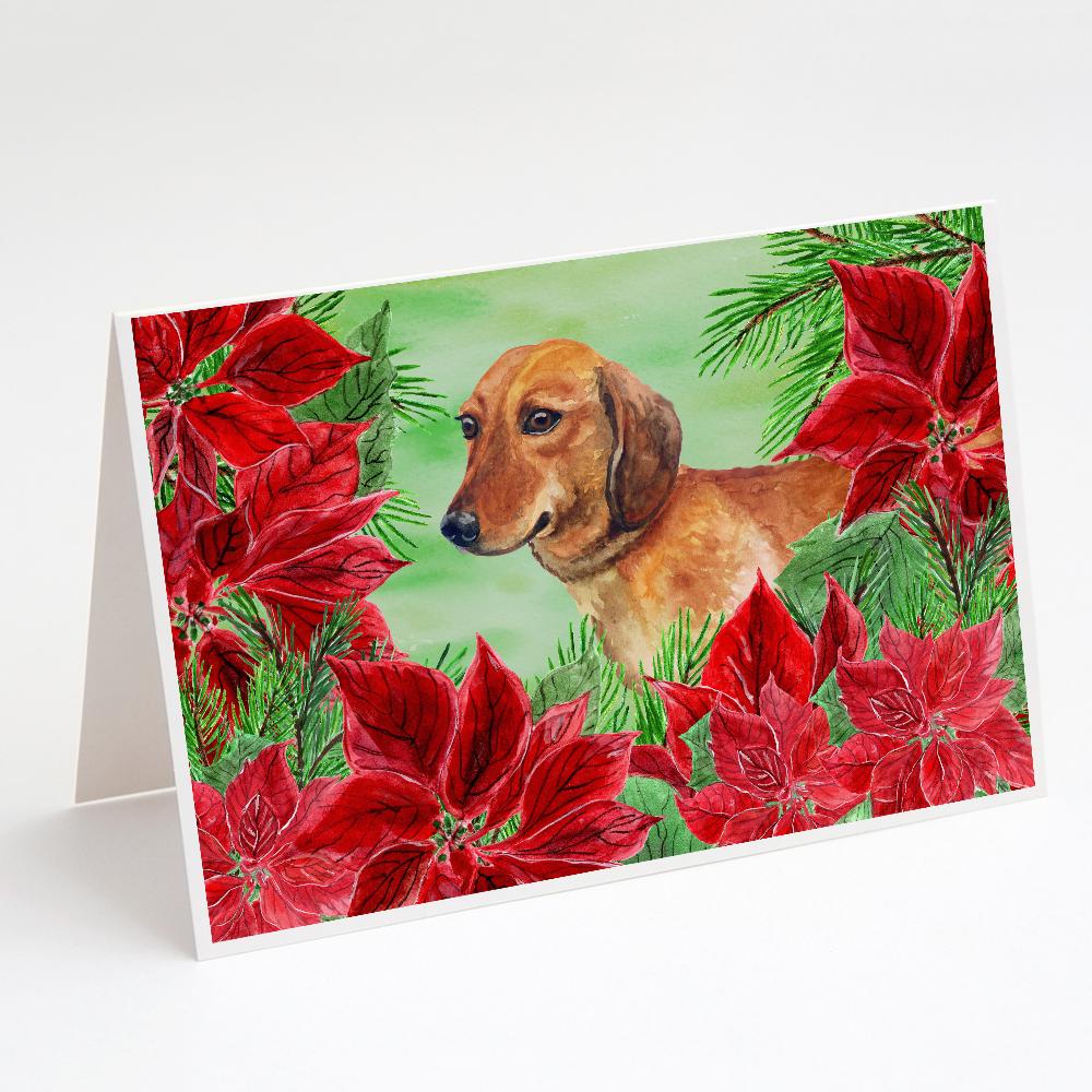 Buy this Dachshund Poinsettas Greeting Cards and Envelopes Pack of 8