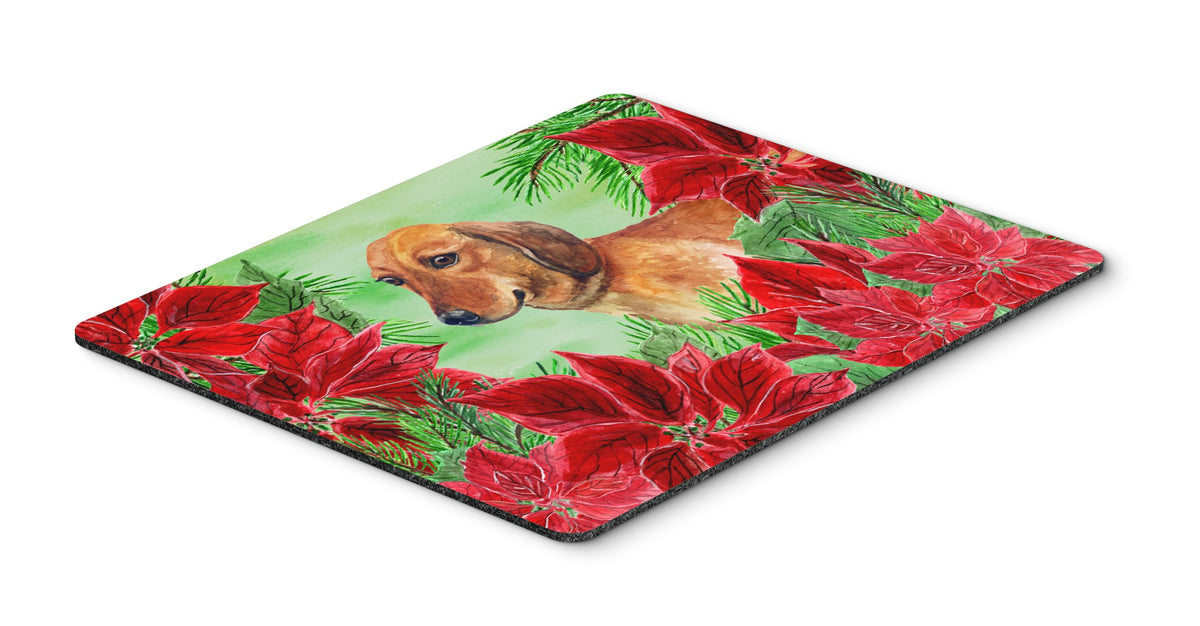 Dachshund Poinsettas Mouse Pad, Hot Pad or Trivet CK1300MP by Caroline&#39;s Treasures