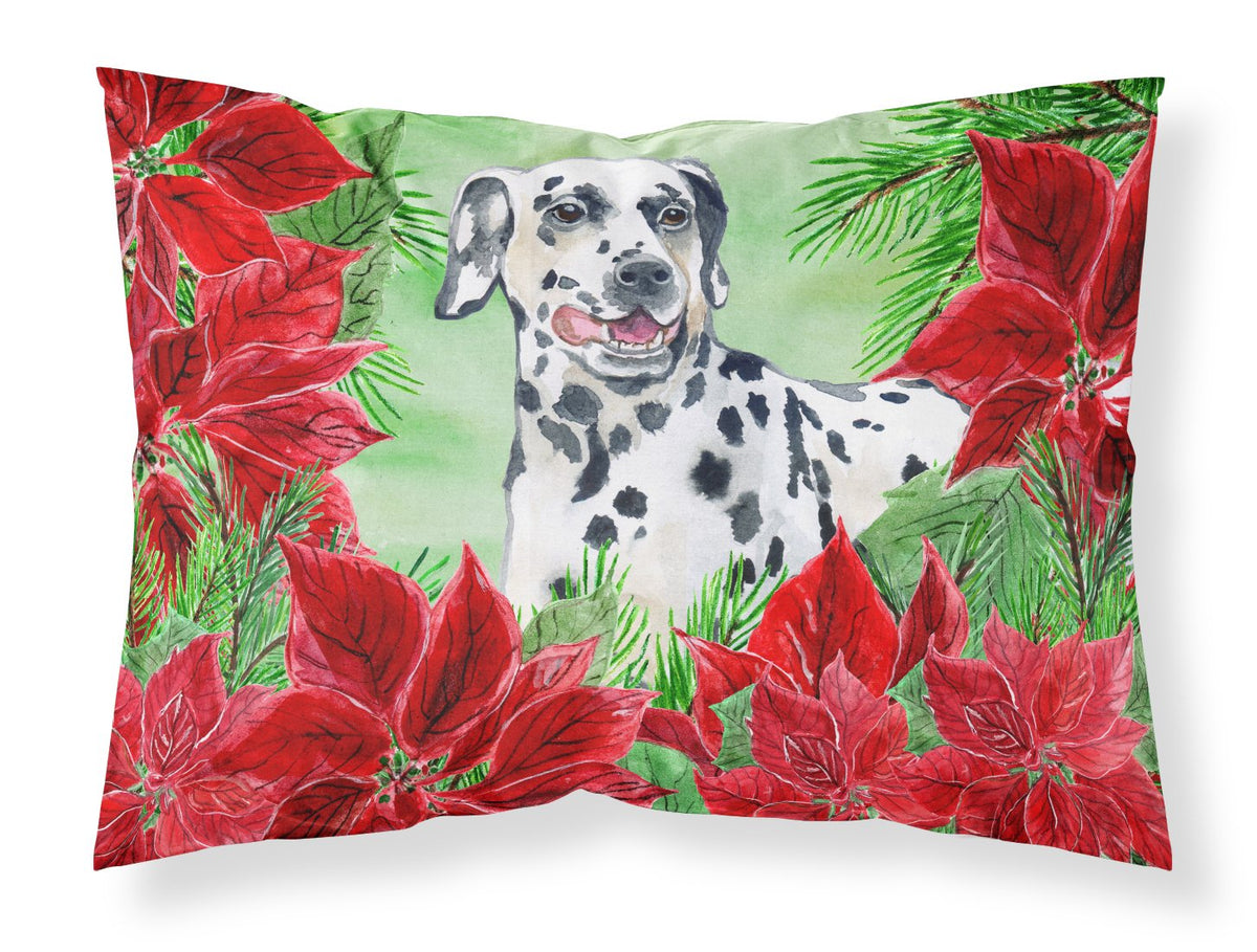 Dalmatian Poinsettas Fabric Standard Pillowcase CK1301PILLOWCASE by Caroline&#39;s Treasures
