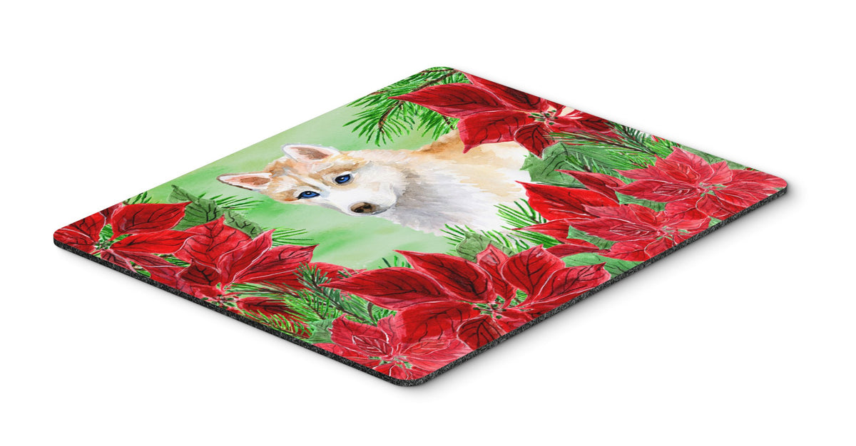 Siberian Husky Poinsettas Mouse Pad, Hot Pad or Trivet CK1303MP by Caroline&#39;s Treasures