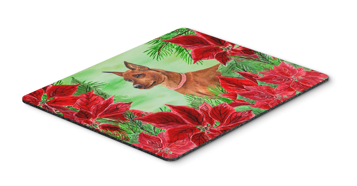 Miniature Pinscher Poinsettas Mouse Pad, Hot Pad or Trivet CK1304MP by Caroline&#39;s Treasures