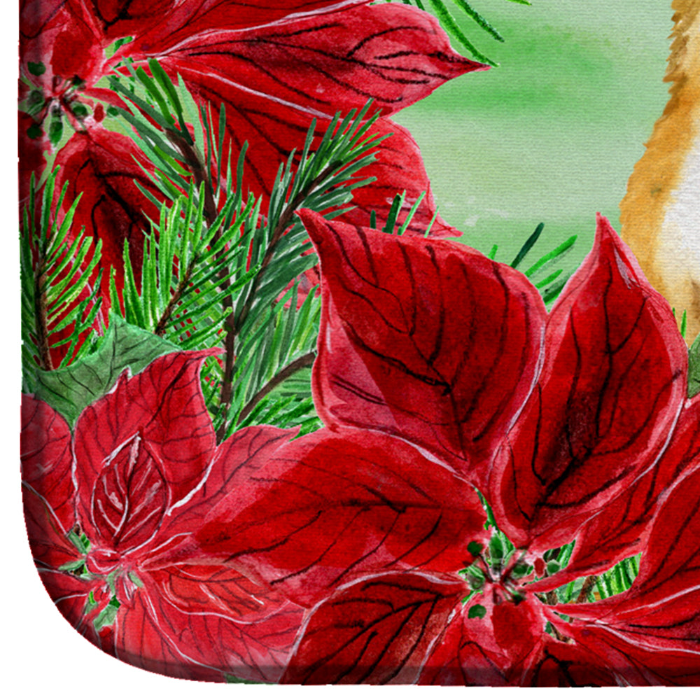 Chihuahua Poinsettas Dish Drying Mat CK1306DDM  the-store.com.