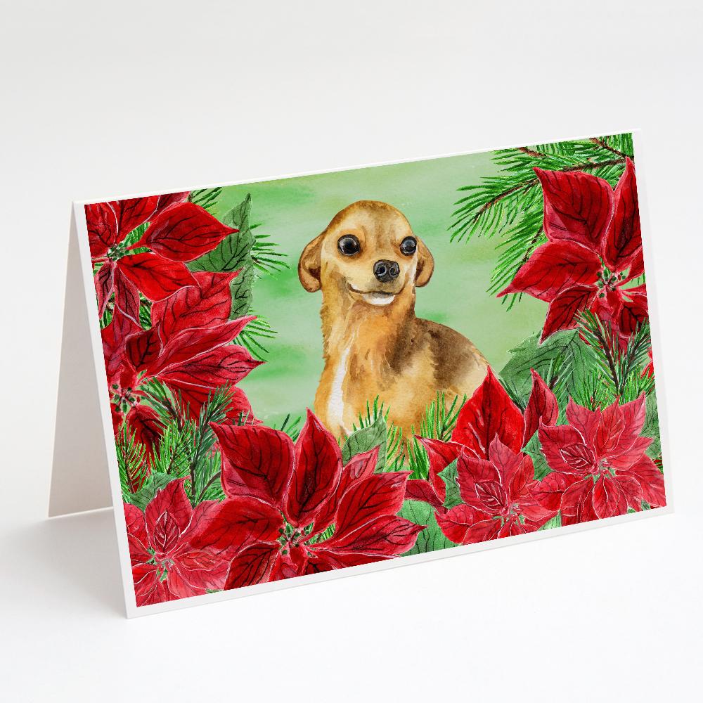 Buy this Chihuahua Poinsettas Greeting Cards and Envelopes Pack of 8