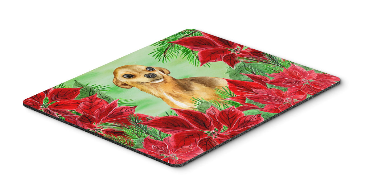 Chihuahua Poinsettas Mouse Pad, Hot Pad or Trivet CK1306MP by Caroline&#39;s Treasures