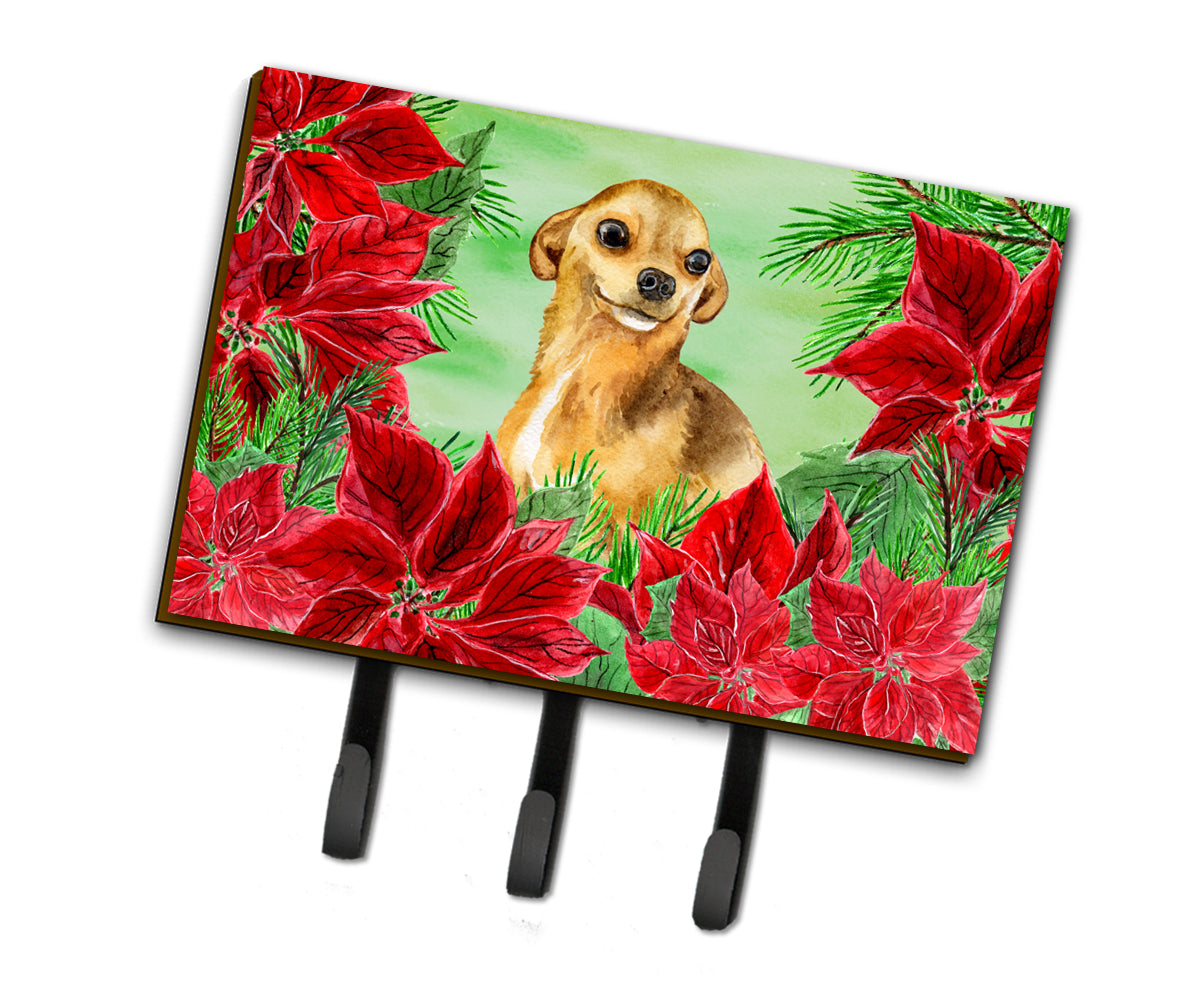 Chihuahua Poinsettas Leash or Key Holder CK1306TH68  the-store.com.