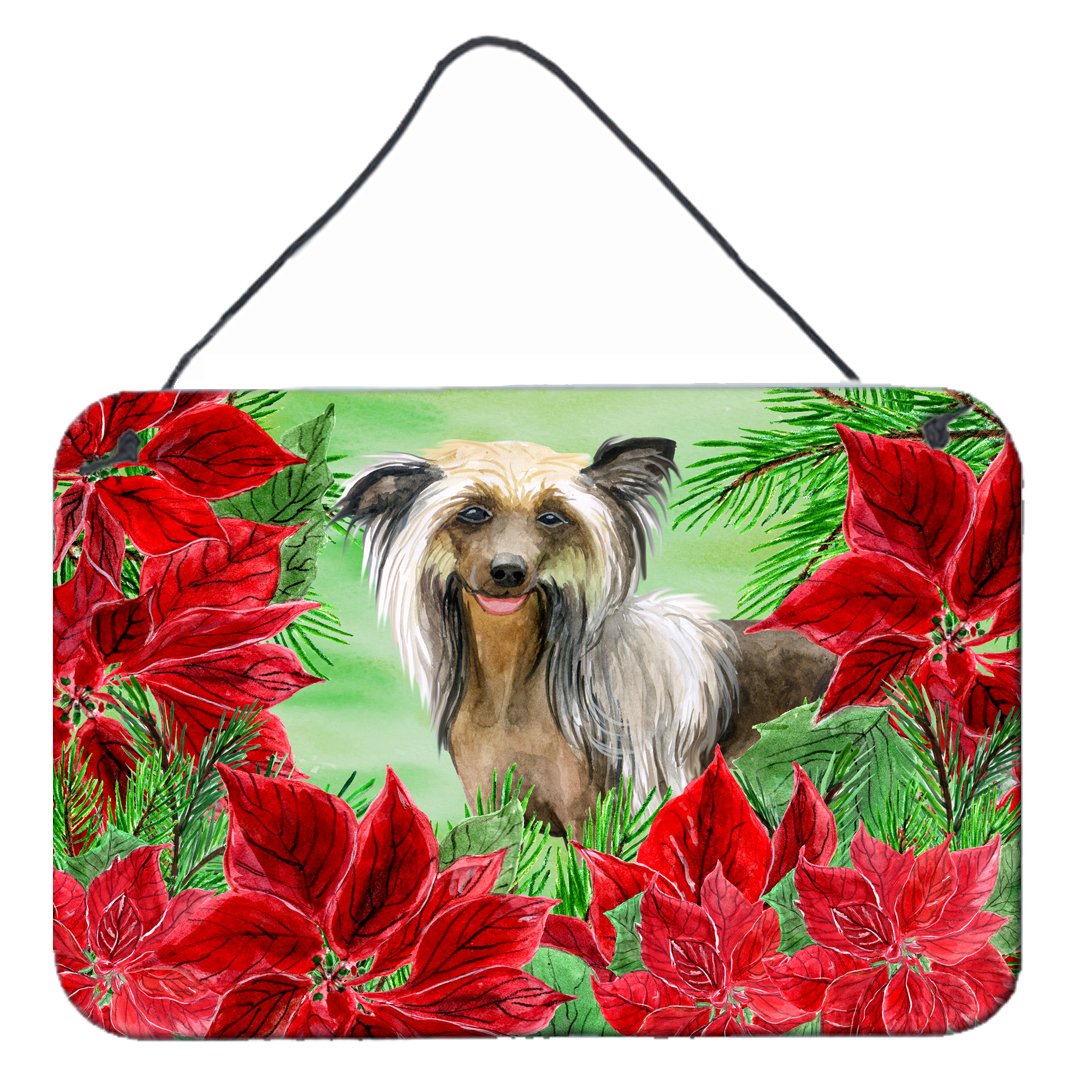 Chinese Crested Poinsettas Wall or Door Hanging Prints CK1307DS812 by Caroline&#39;s Treasures