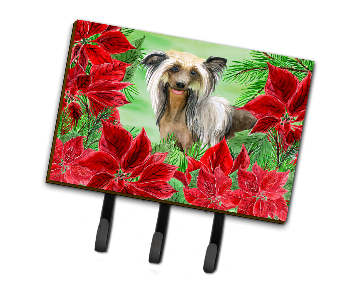 Chinese Crested Poinsettas Leash or Key Holder CK1307TH68