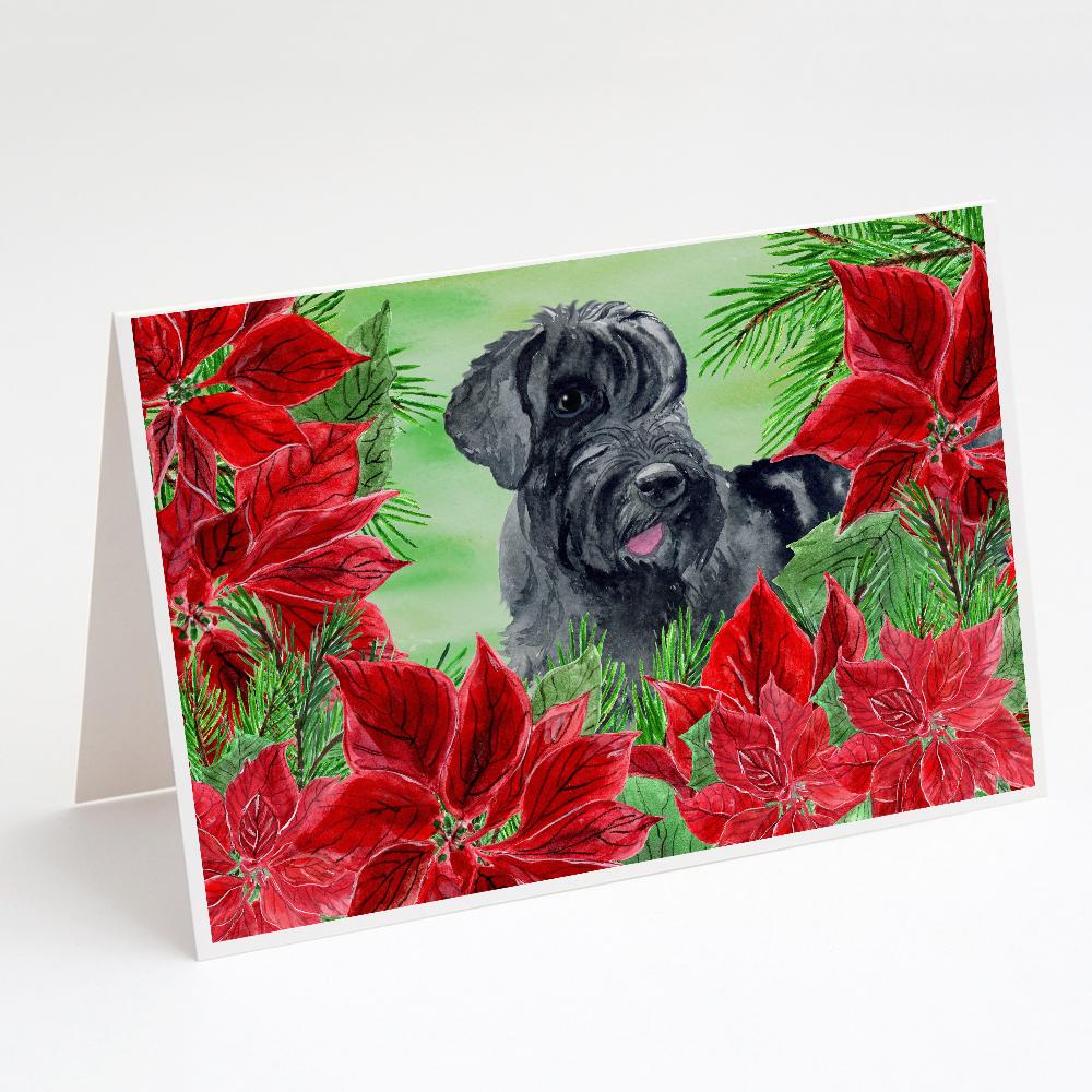 Buy this Giant Schnauzer Poinsettas Greeting Cards and Envelopes Pack of 8